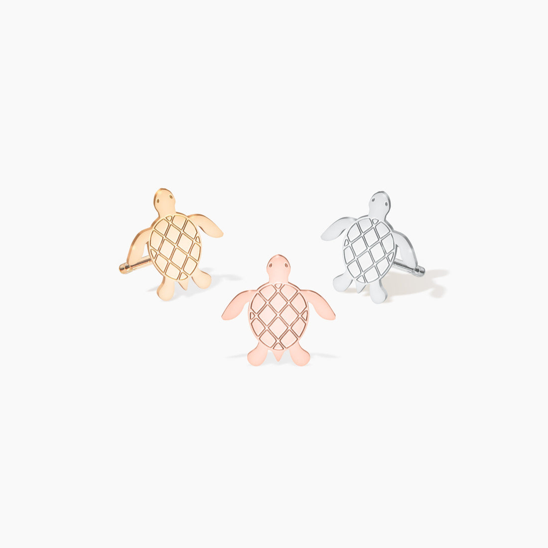 Sea Turtle Charm Stud Earrings
