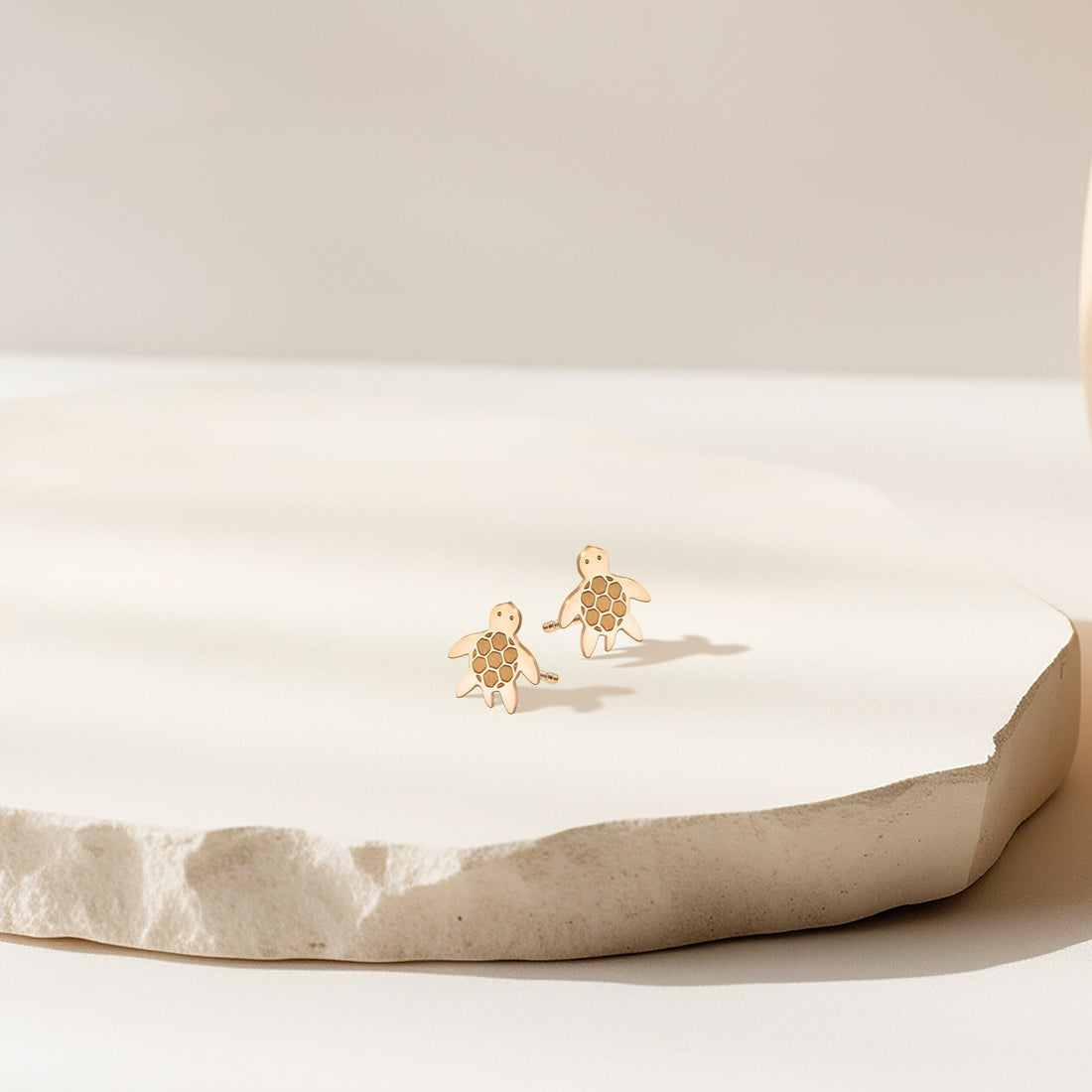 Turtle Charm Stud Earrings