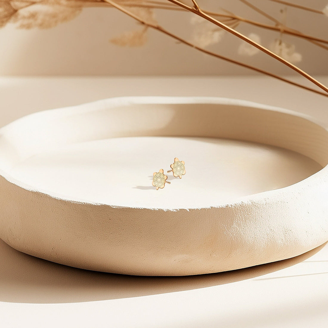 Turtle Charm Stud Earrings
