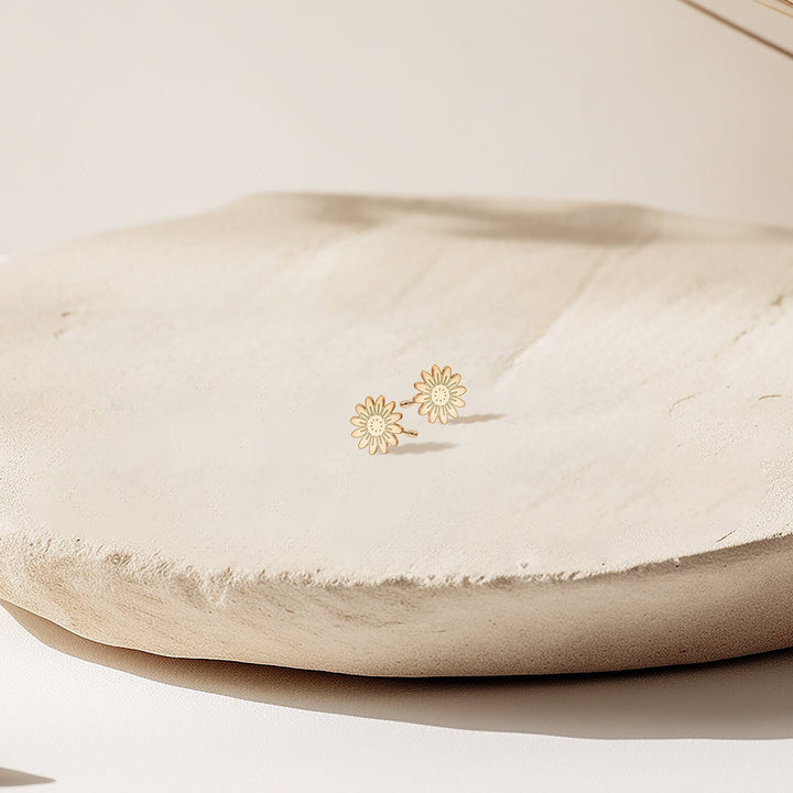 Dainty Sunflower Earrings