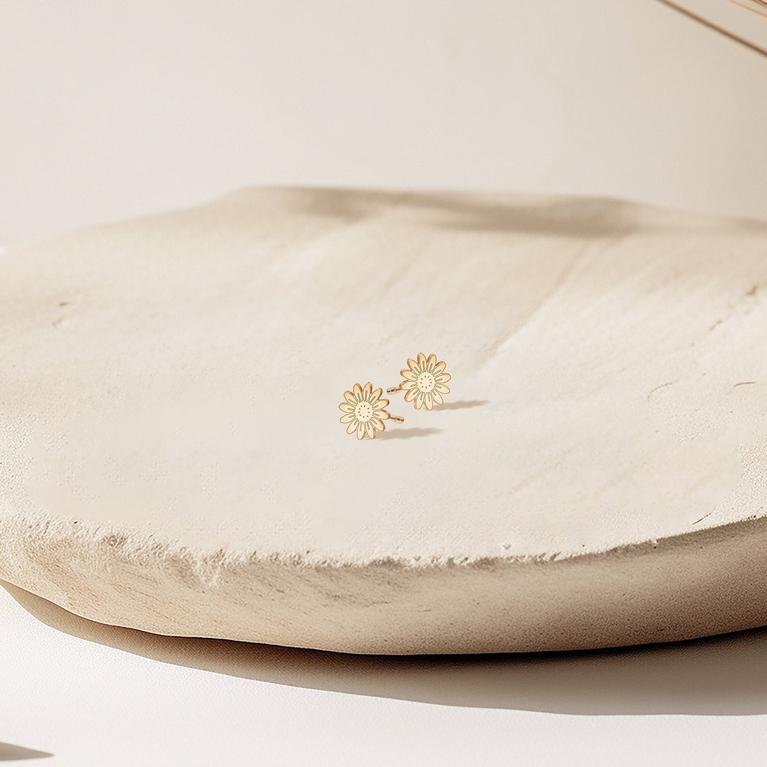 Sunflower Charm Stud Earrings