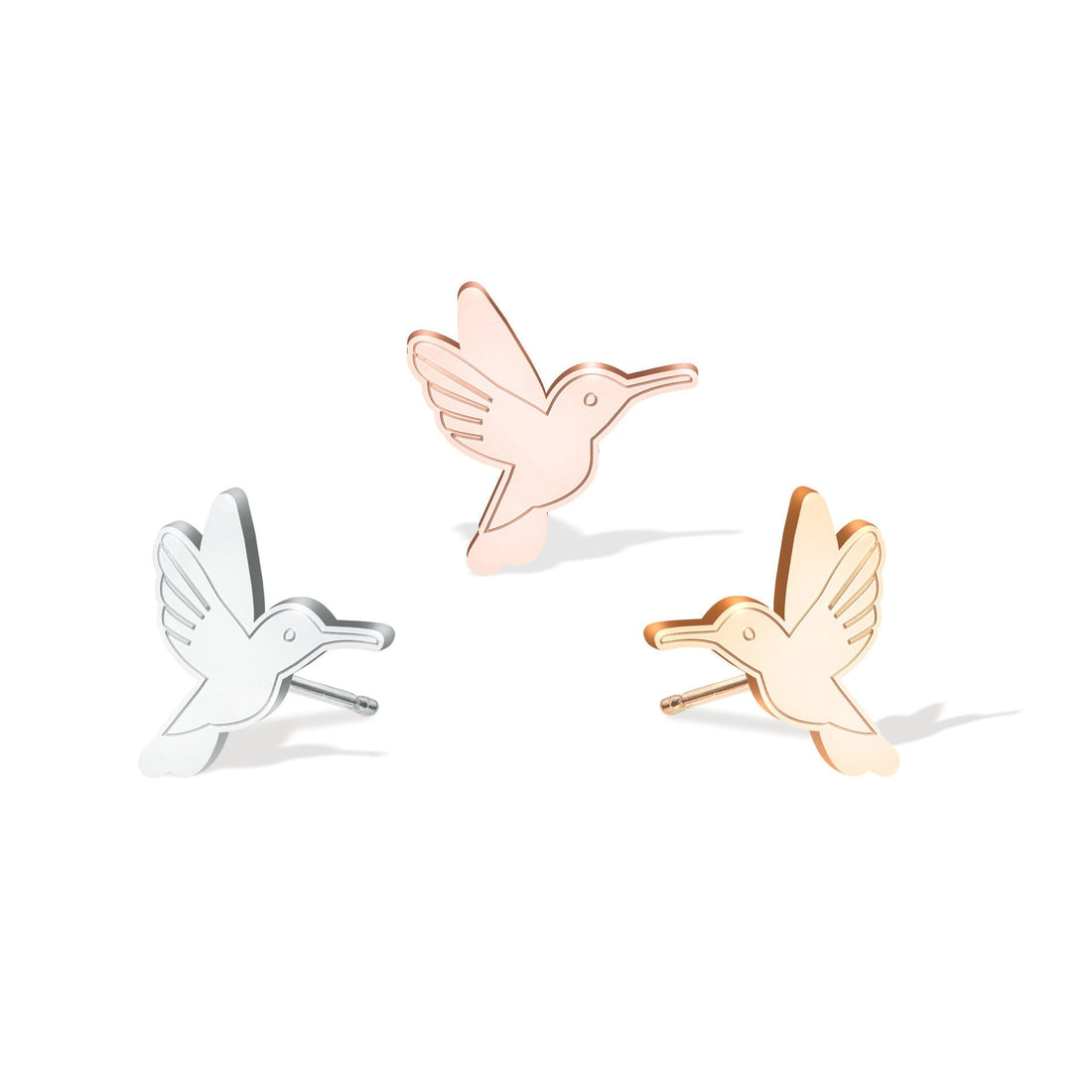 Hummingbird Charm Stud Earrings