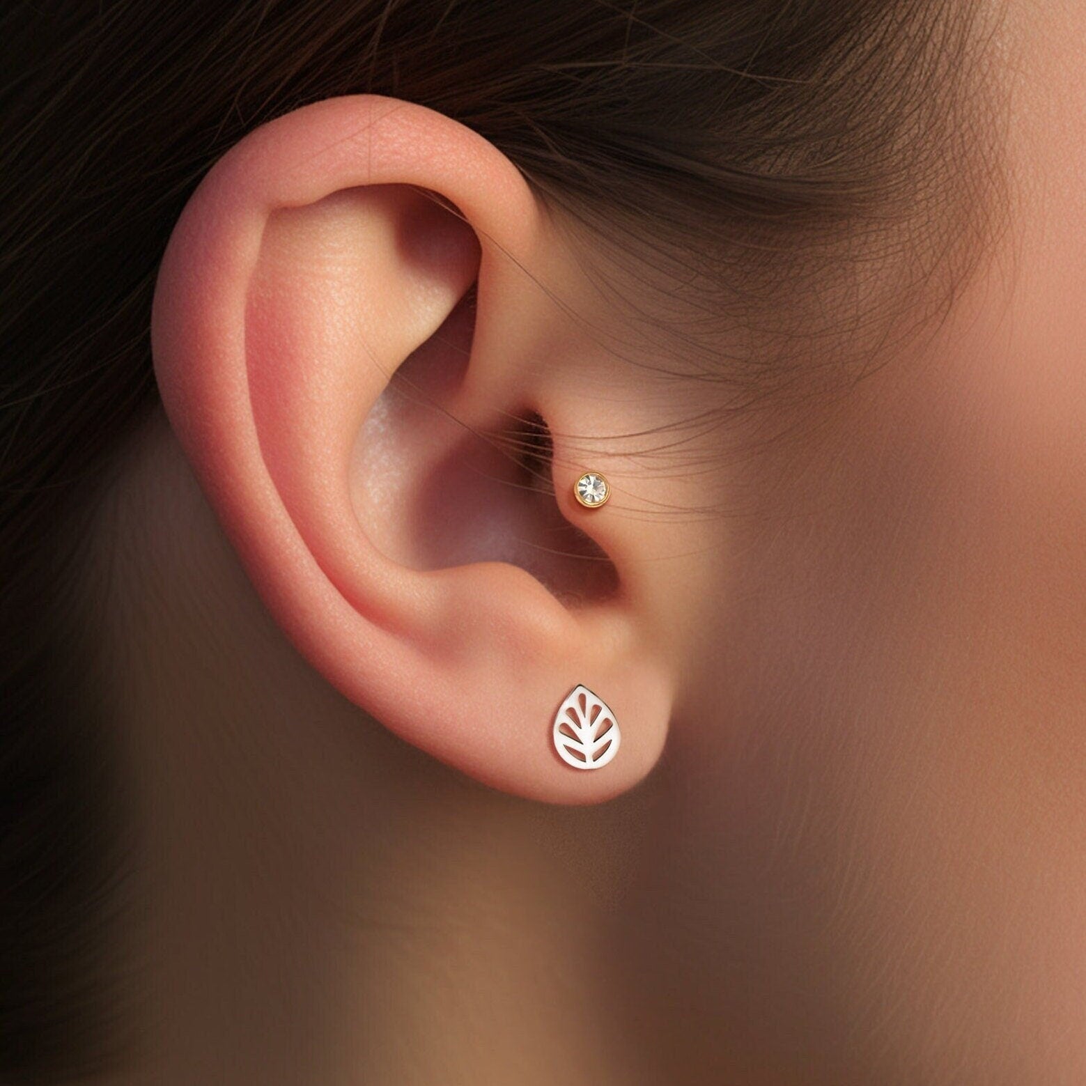 Teardrop Leaf Earring
