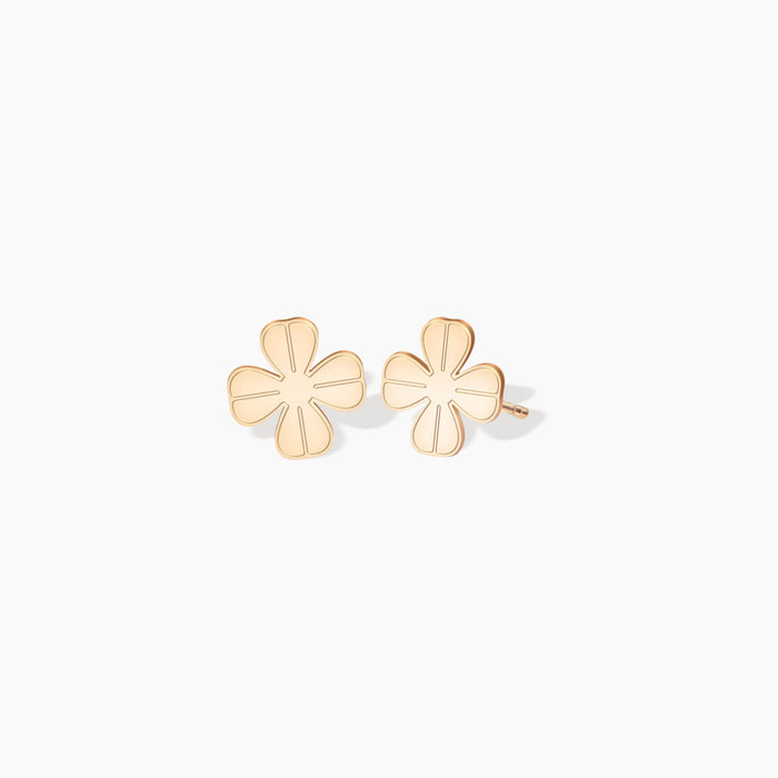 Four Leaf Clover Charm Stud Earrings