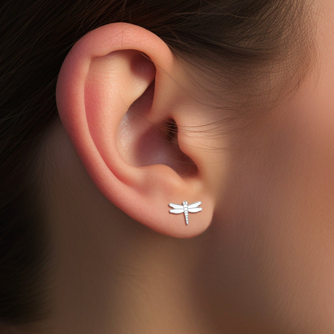Dragonfly Charm Stud Earrings