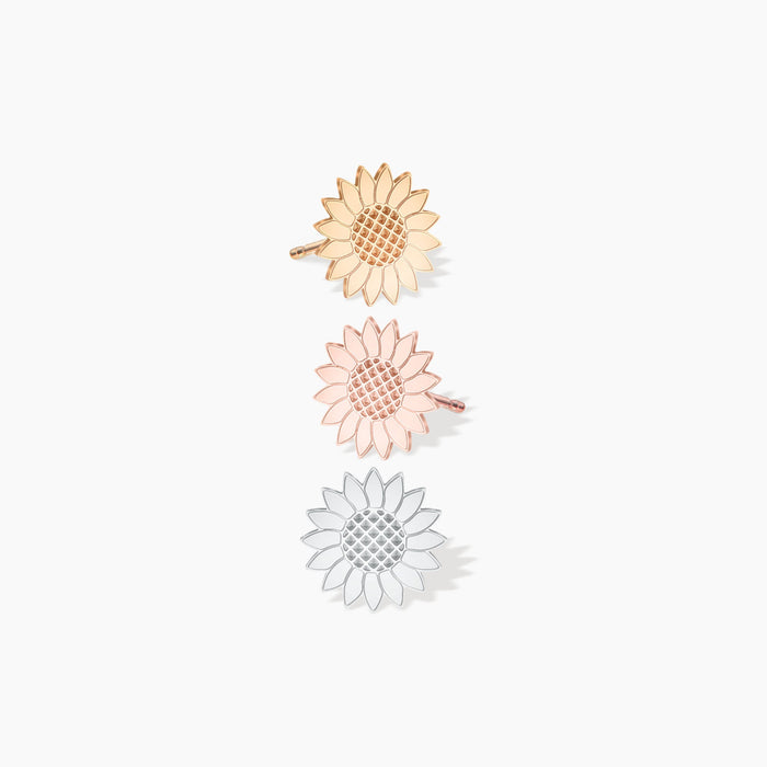 Sunflower Charm Stud Earrings