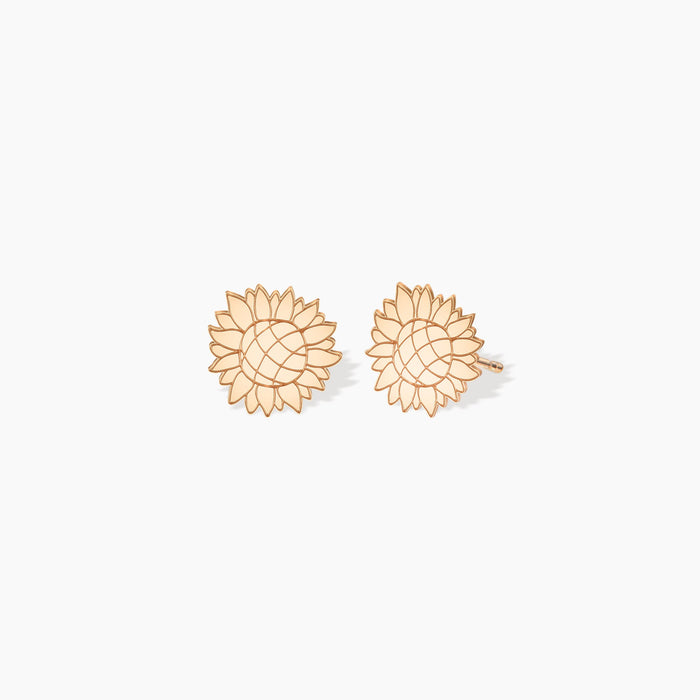 Sunflower Charm Stud Earrings