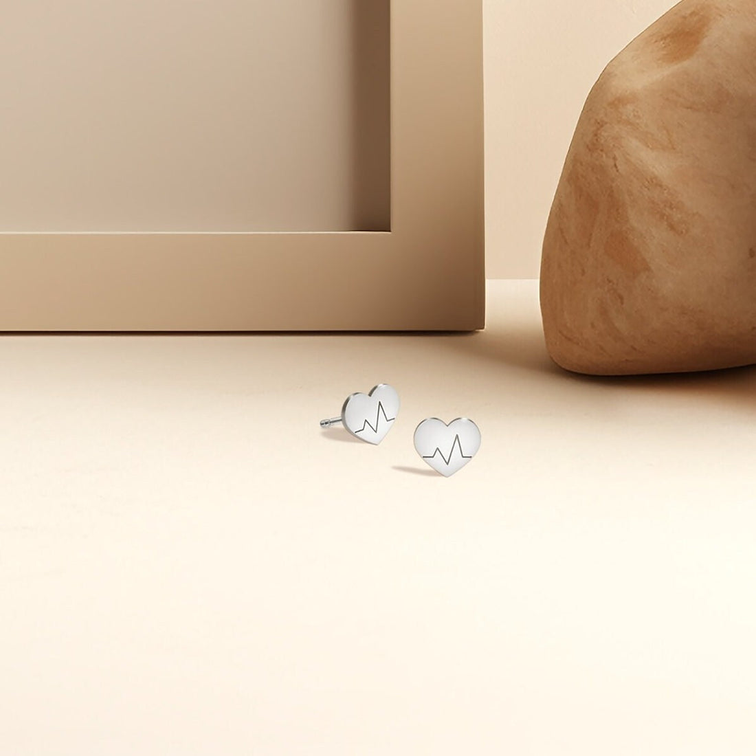 Heartbeat Heart Stud Earrings