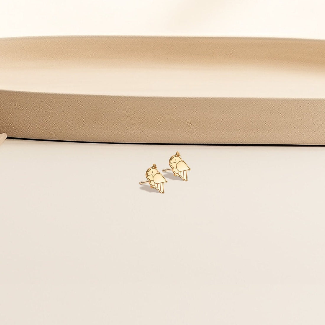 Parakeet Earrings Gold