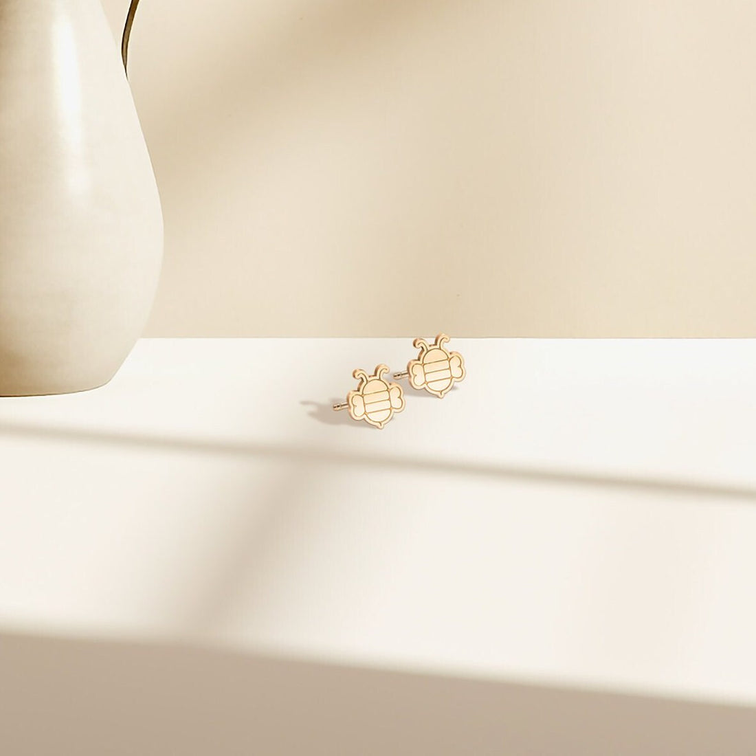 Oval Bee Earrings