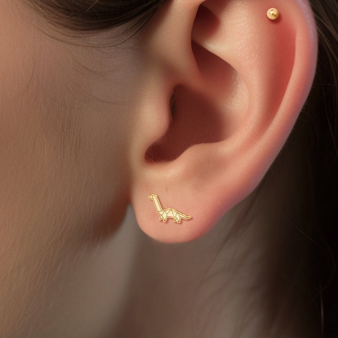 Origami Apatosaurus Earring