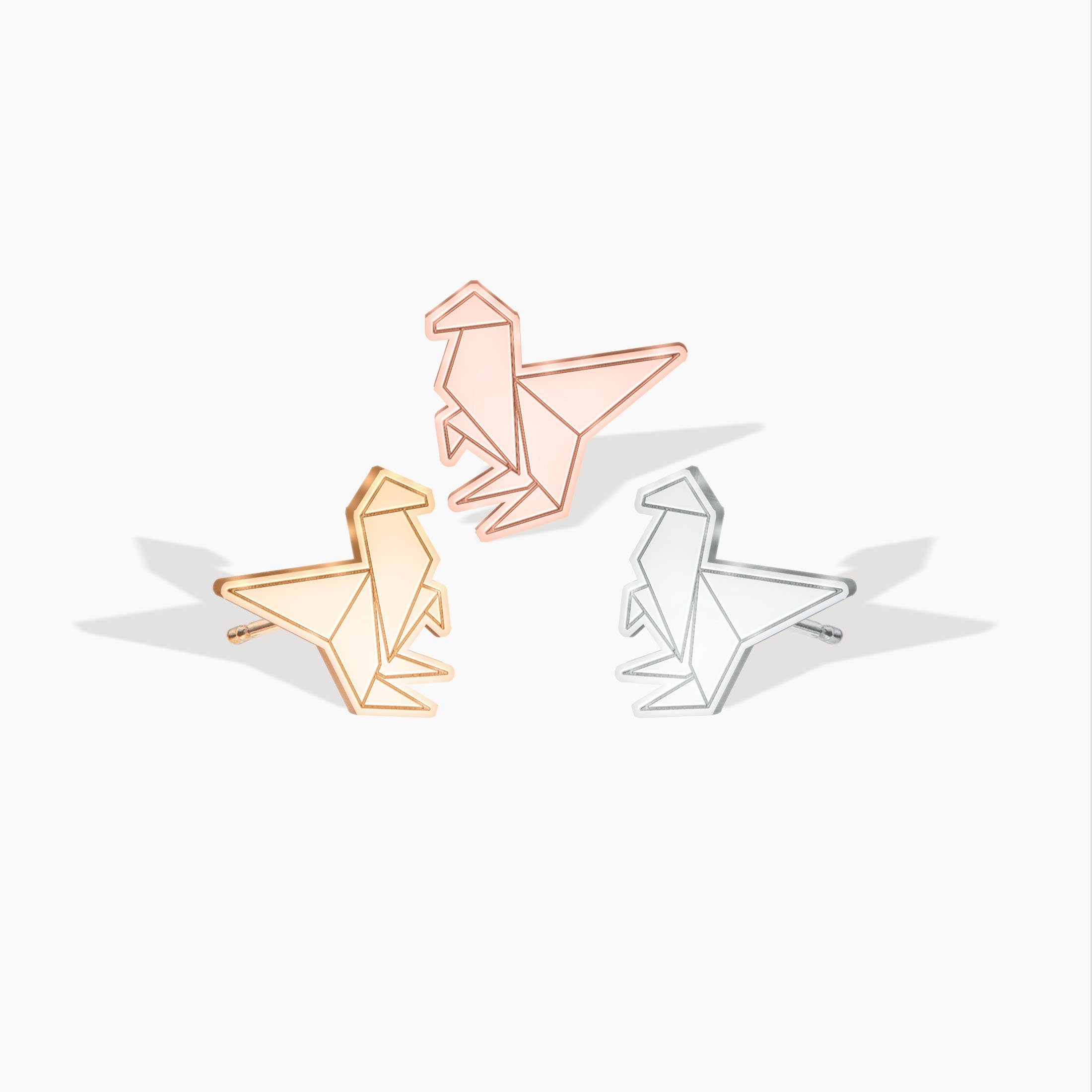 Origami Oviraptor Stud Earrings