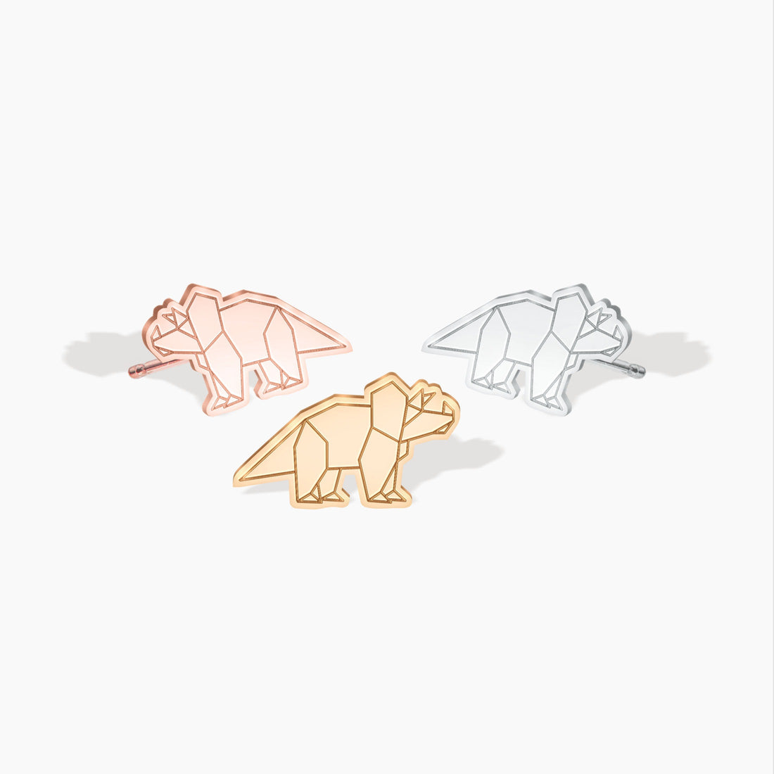 Origami Triceratops Earring