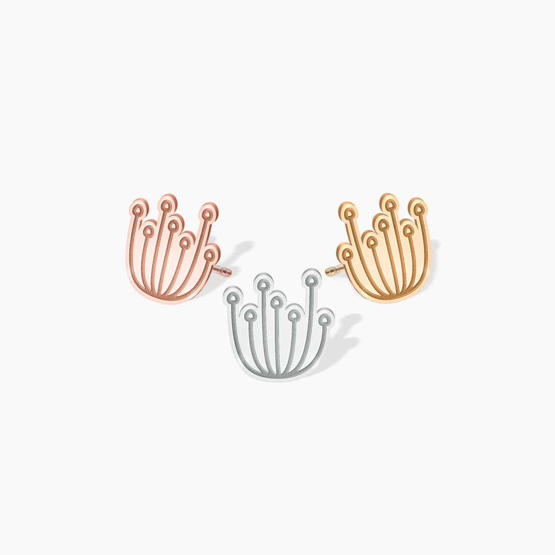 Enoki Mushroom Stud Earrings