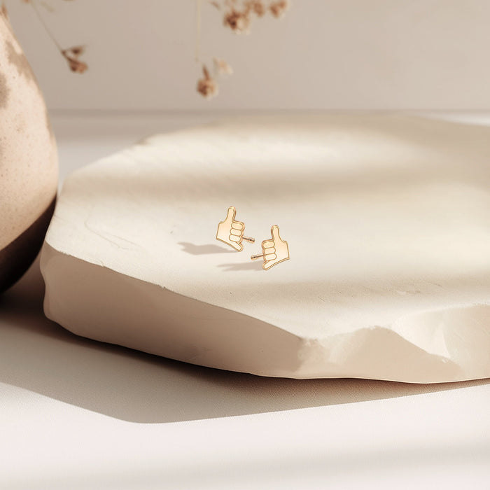 Surf S Up Hand Charm Stud Earrings