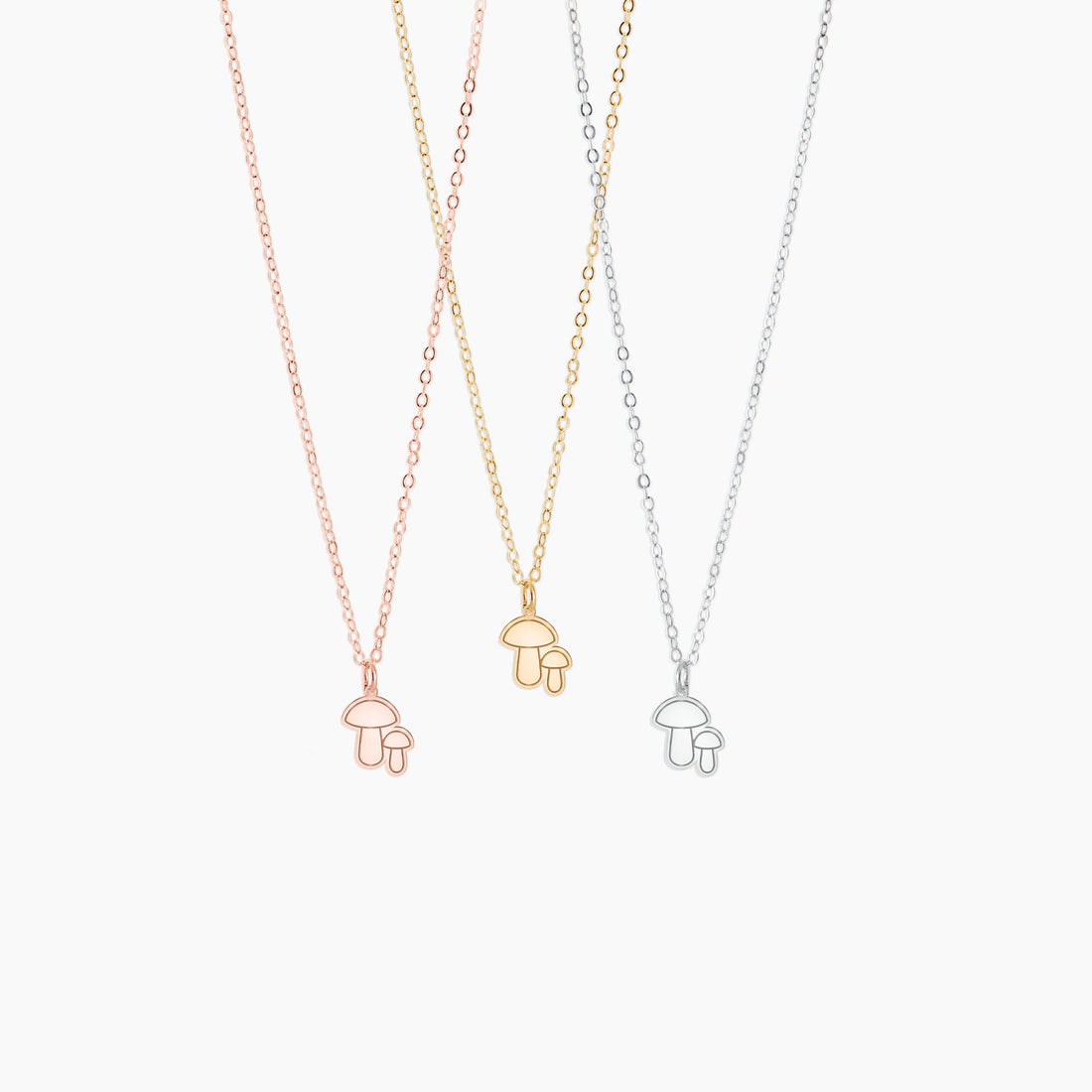 Two Mushroom Pendant Necklace