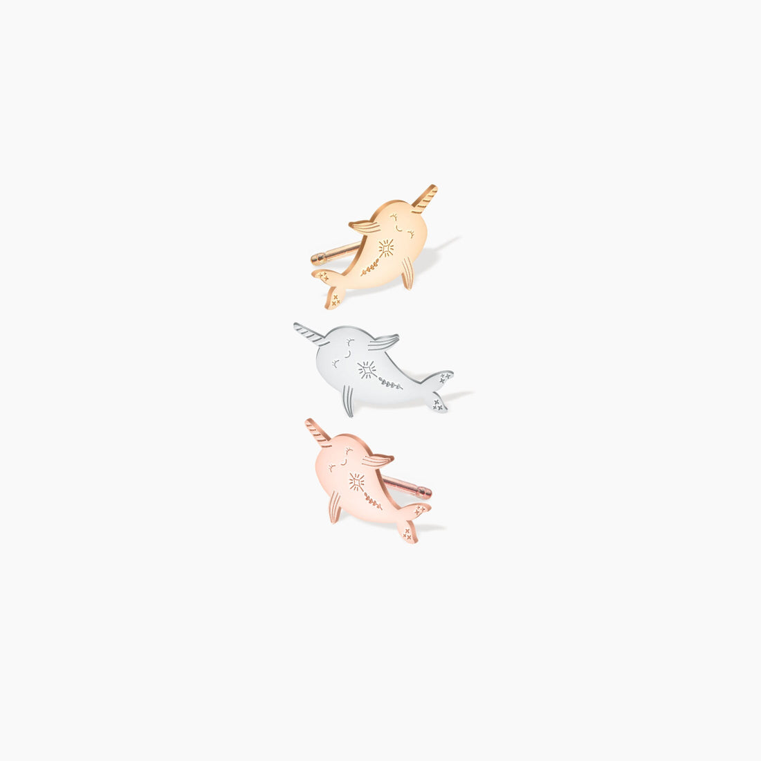 Swimming Narwhal Earrings