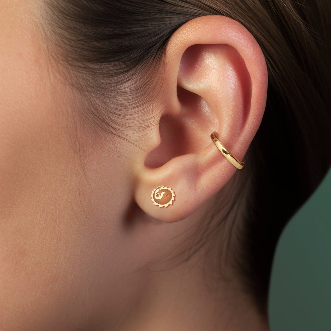 Dragon Charm Stud Earrings