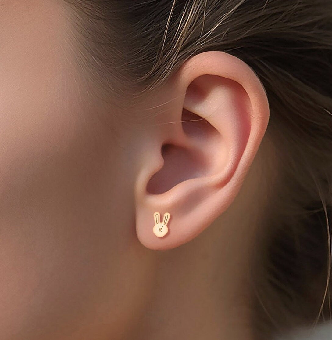 Bunny Head Stud Earrings