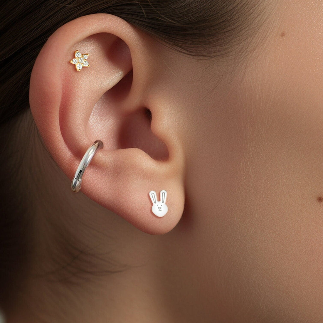 Bunny Head Stud Earrings