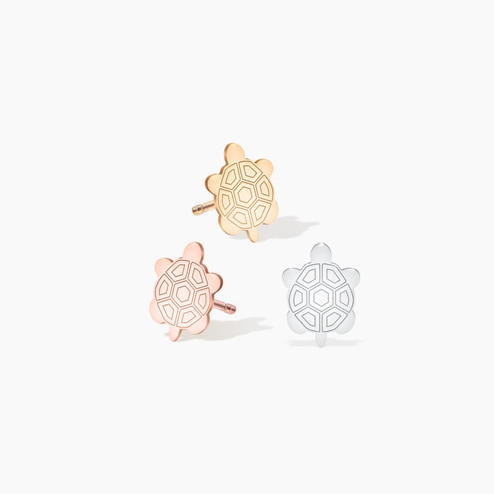 Turtle Charm Stud Earrings