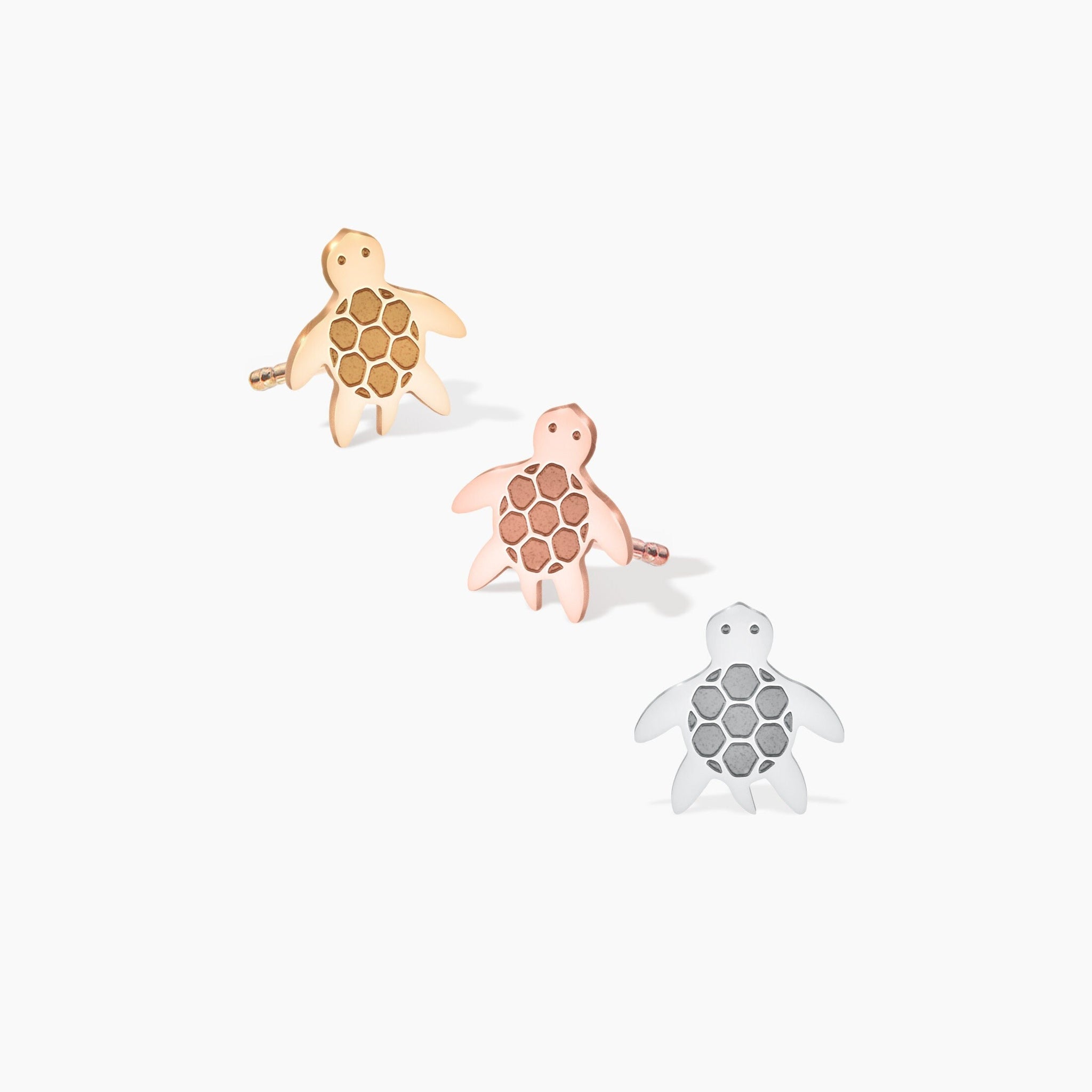 Turtle Charm Stud Earrings