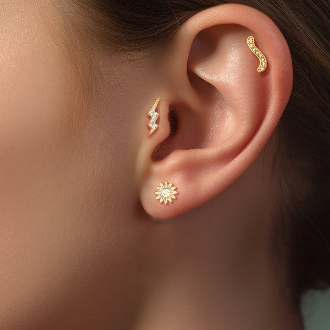 Dainty Sunflower Earrings