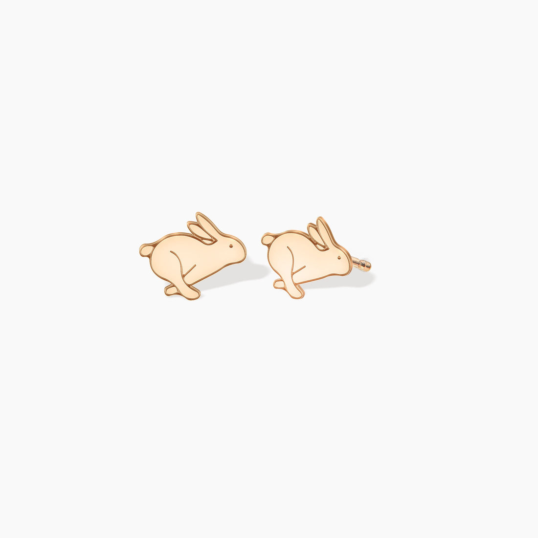 Running Bunny Charm Stud Earrings