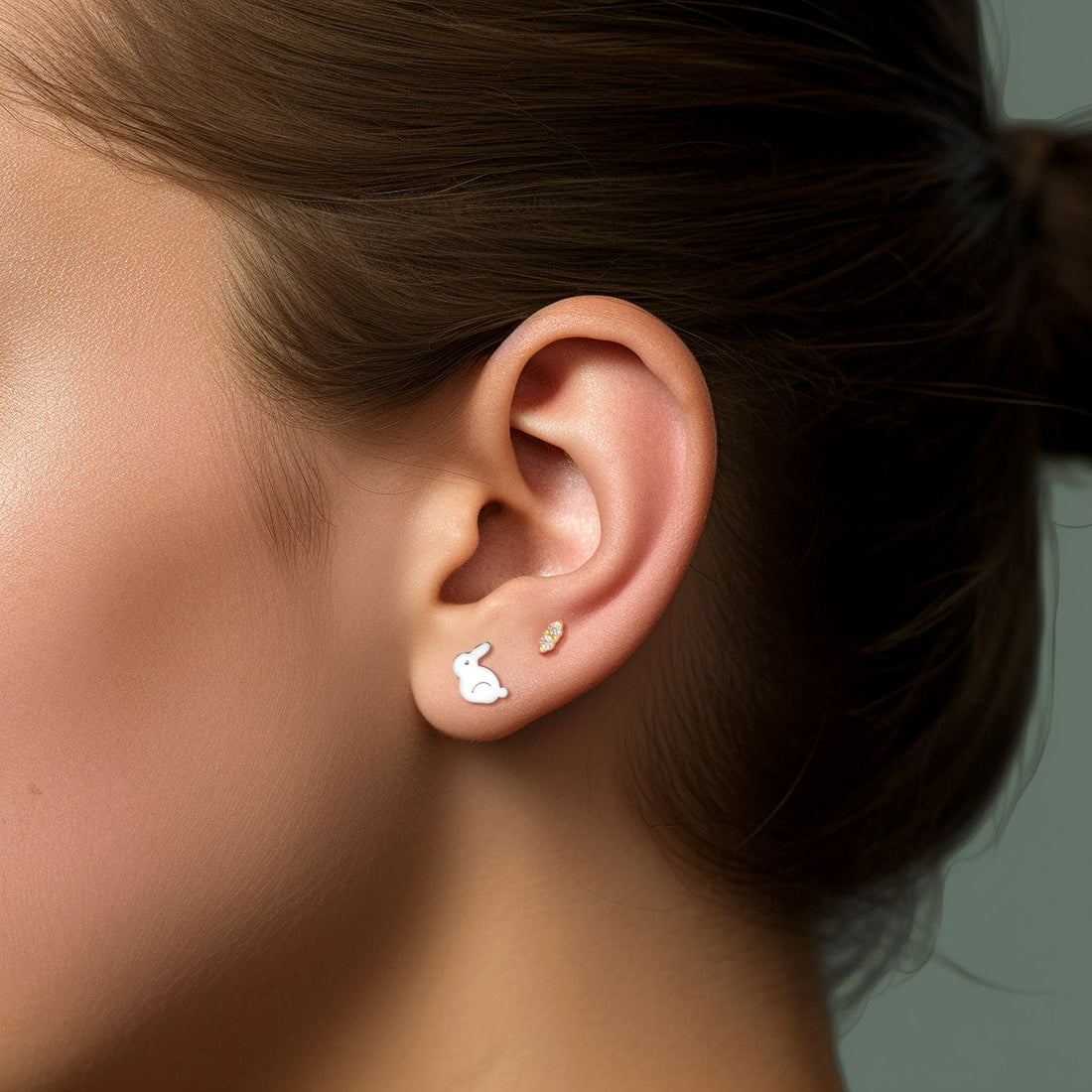 Bunny Charm Stud Earrings