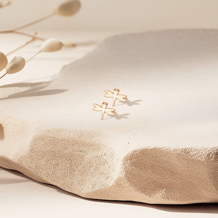 Dragonfly Charm Stud Earrings