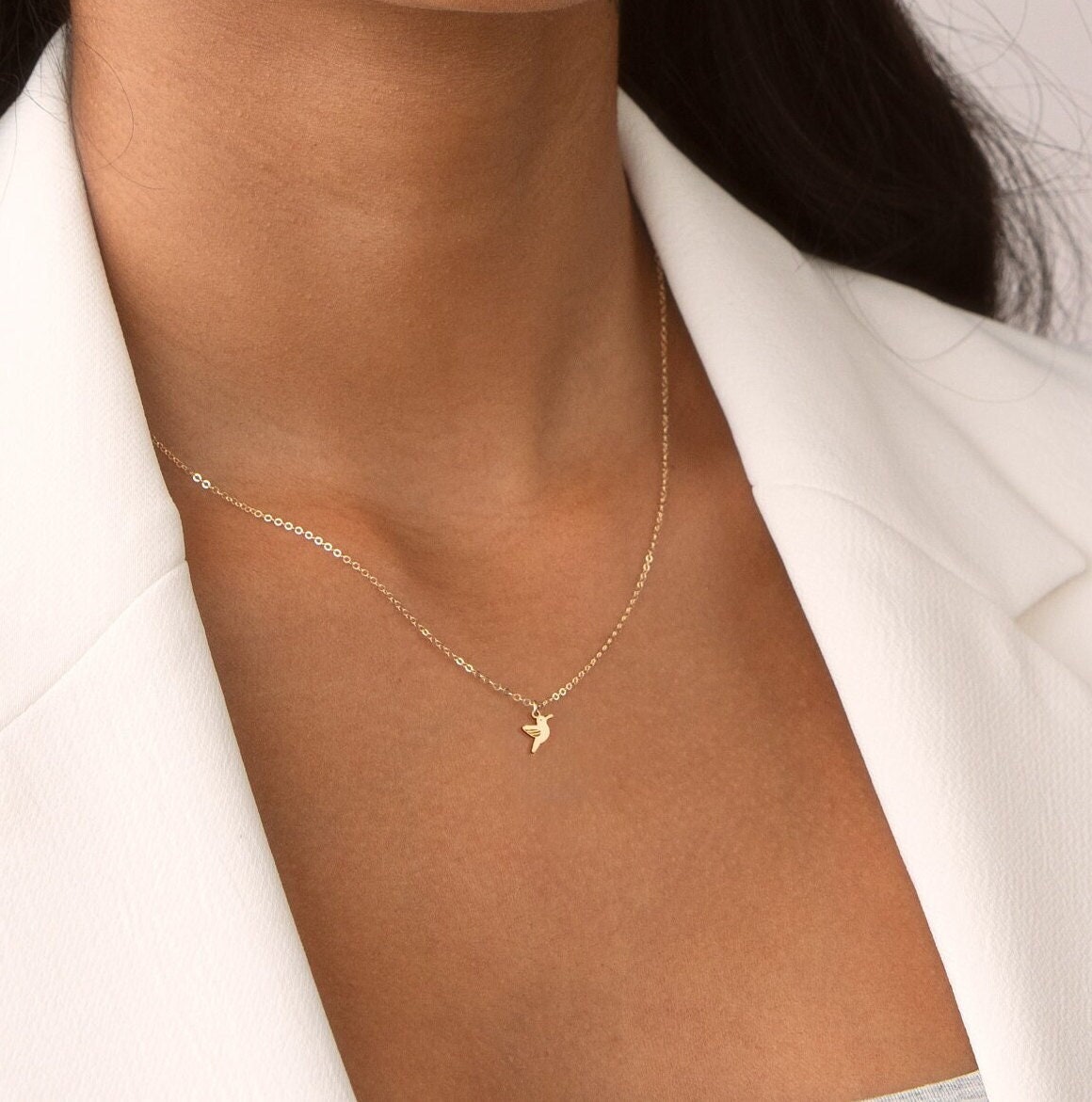 Tiny Hummingbird Necklace