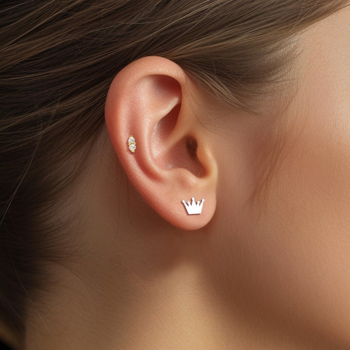 Crown Stud Earrings
