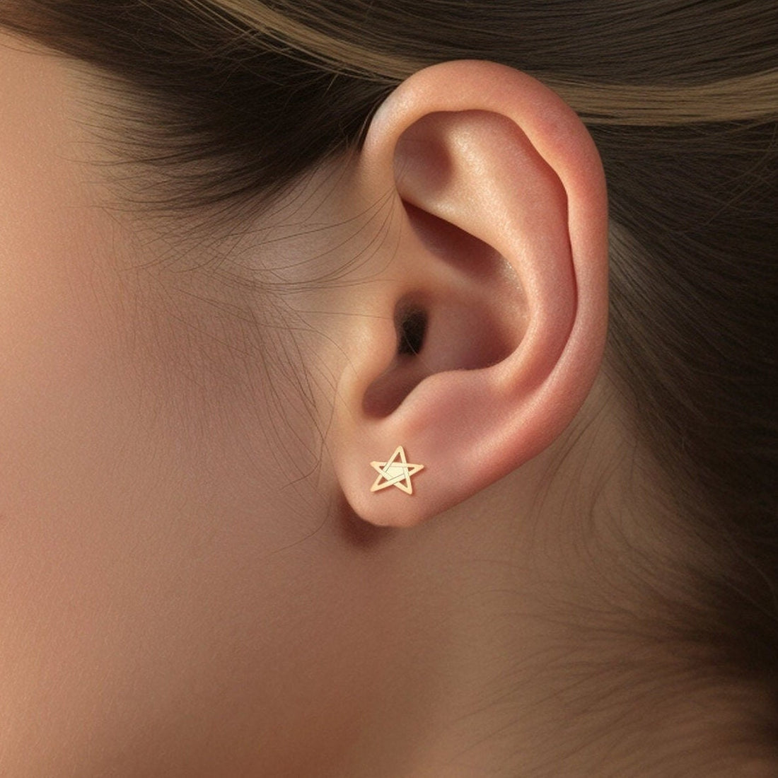 Star Charm Stud Earrings