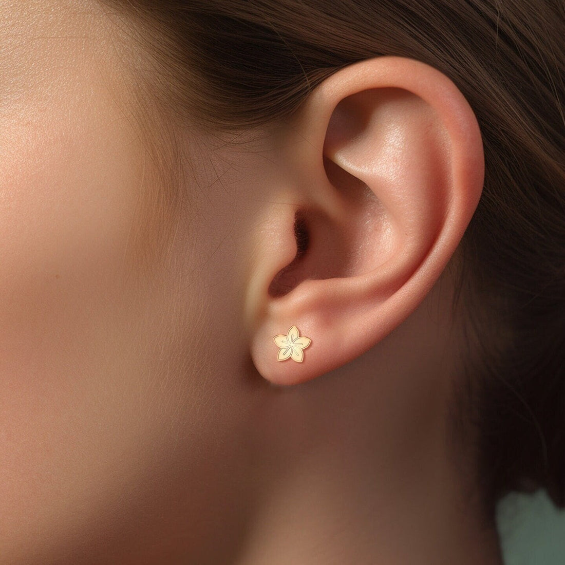 Flower Charm Stud Earrings