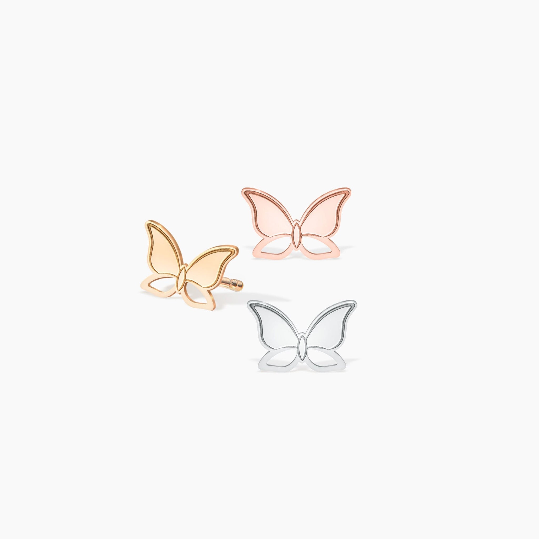 Mini Dainty Butterfly Charm Stud Earrings