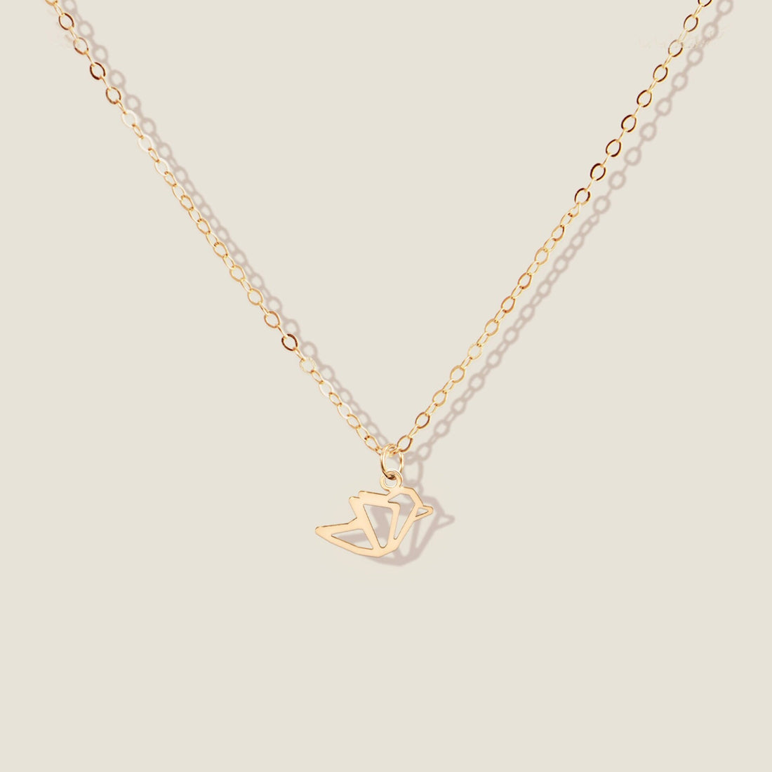 Origami Bird Pendant Necklace