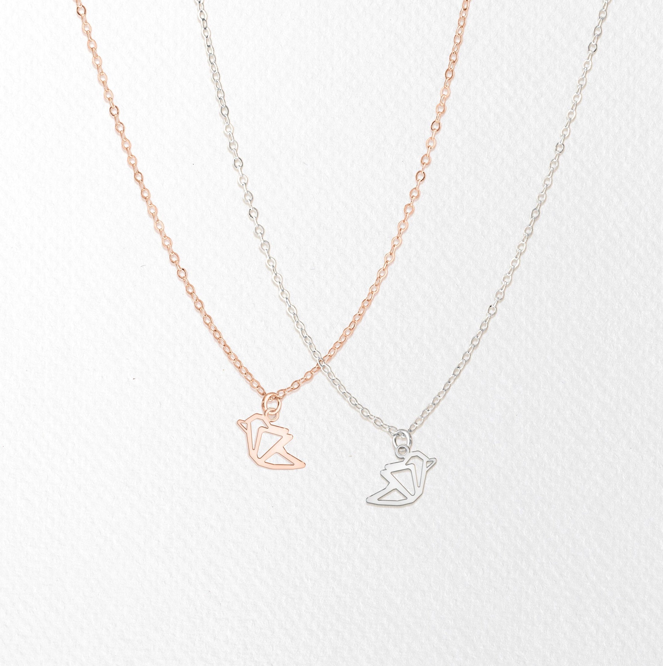 Origami Bird Pendant Necklace