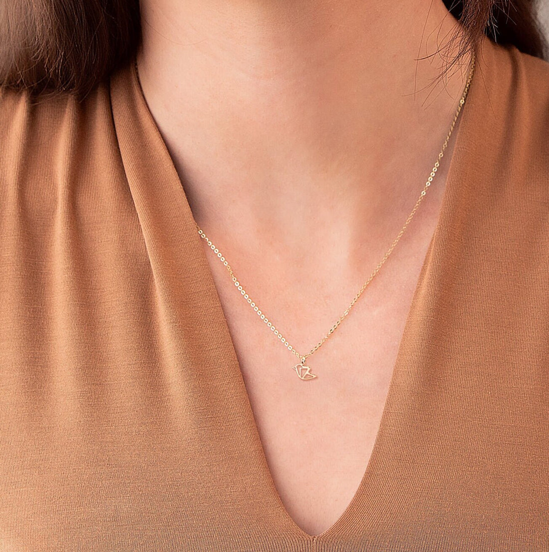 Origami Bird Pendant Necklace