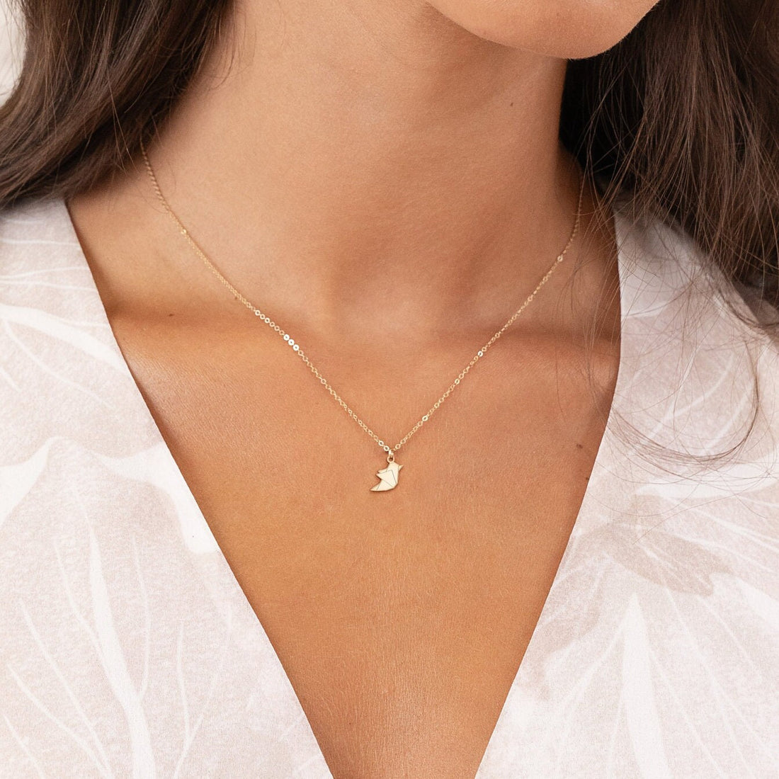 Origami Bird Pendant Necklace