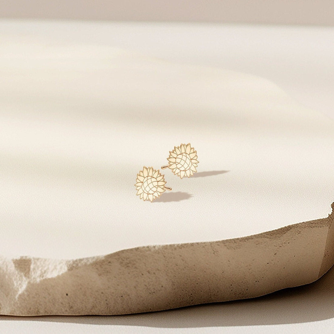 Sunflower Charm Stud Earrings