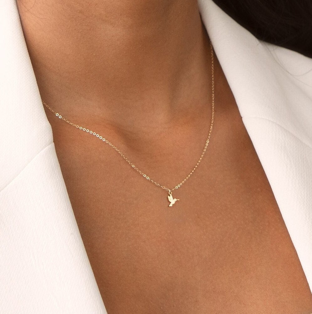 Hummingbird Charm Pendant Necklace