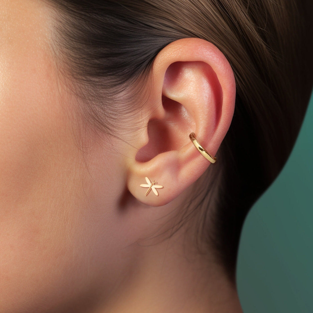 Dragonfly Charm Stud Earrings