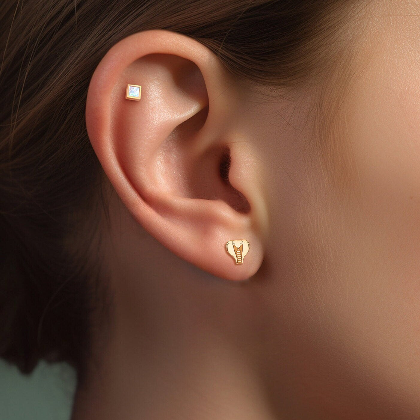 Cobra Snake Stud Earrings