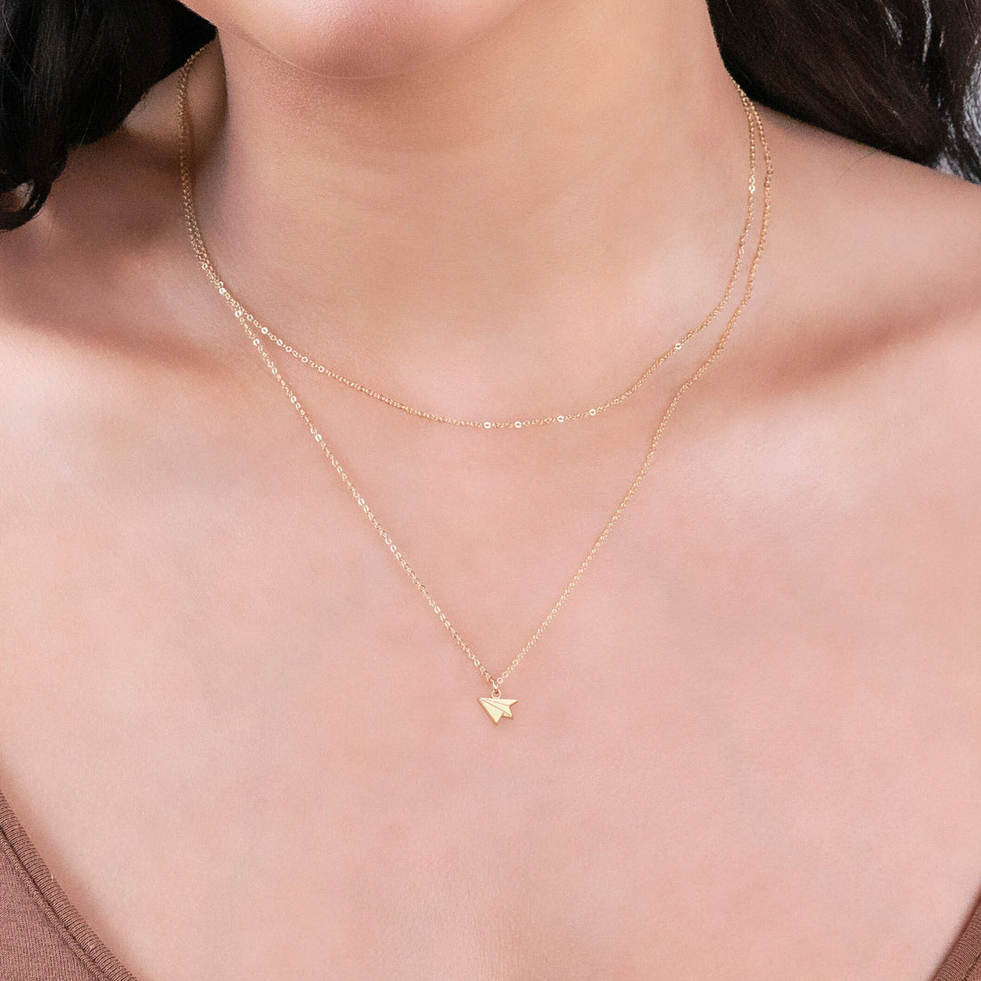 Paper Airplane Pendant Necklace