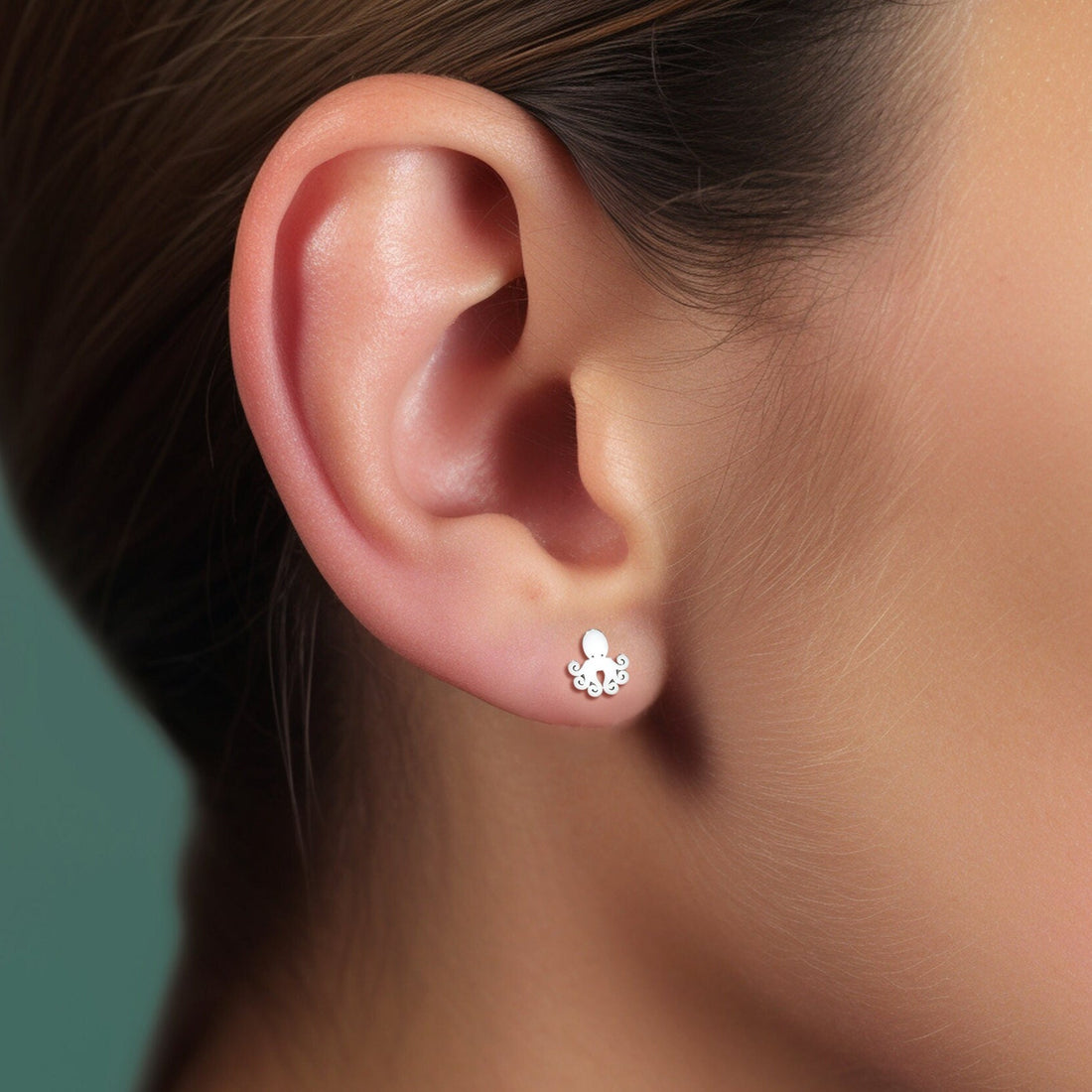 Octopus Charm Stud Earrings