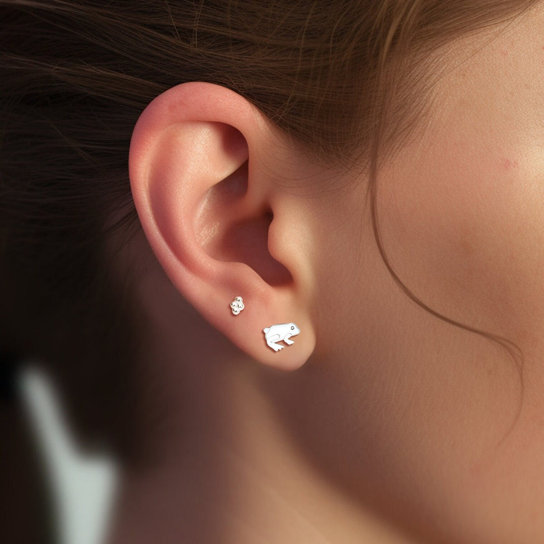 Jumping Frog Stud Earrings