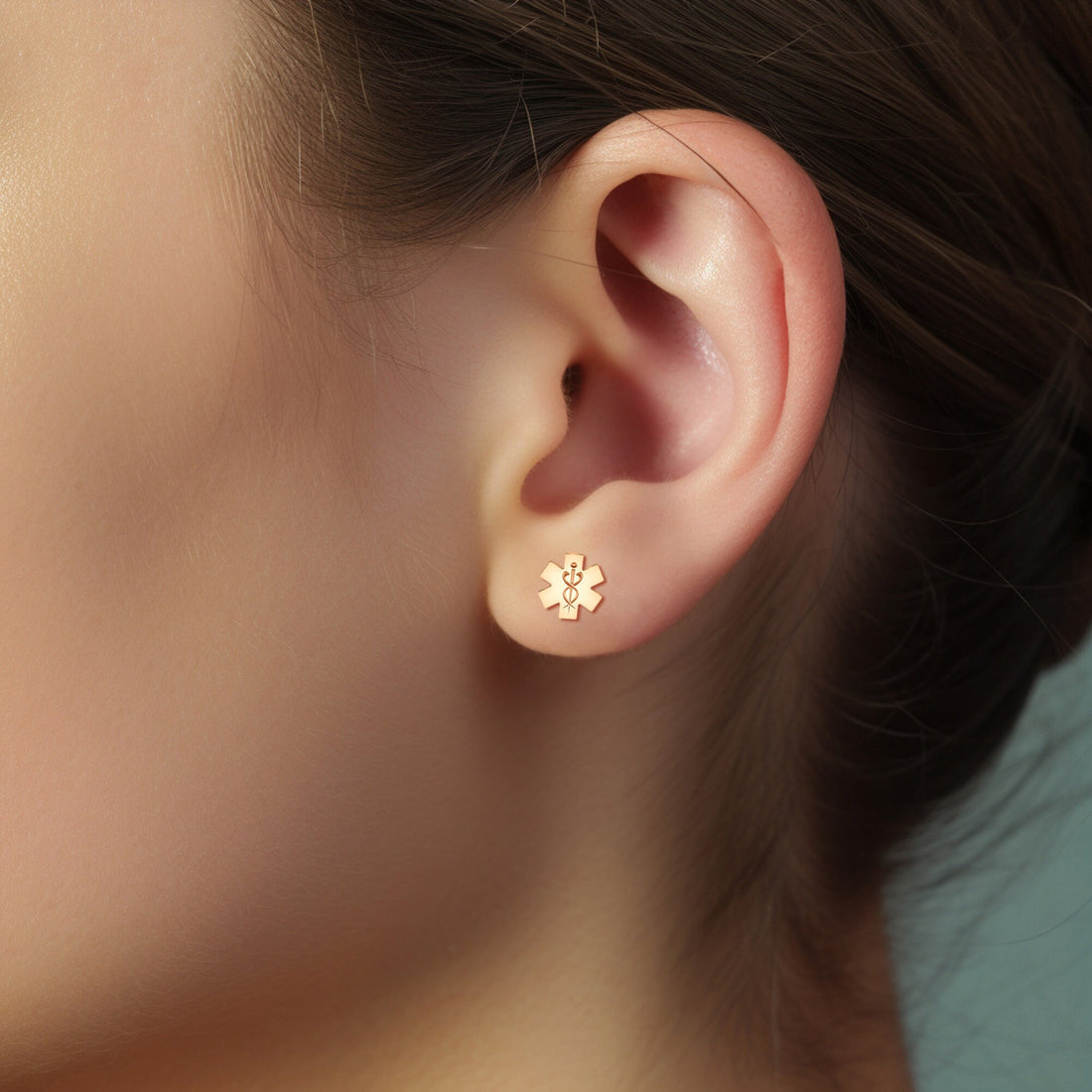 Health Caduceus Stud Earrings