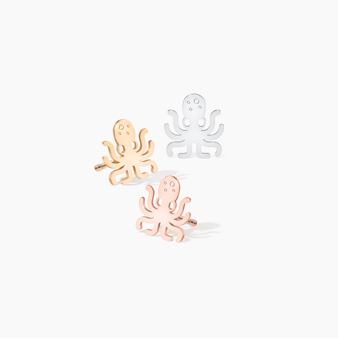 Octopus Charm Stud Earrings