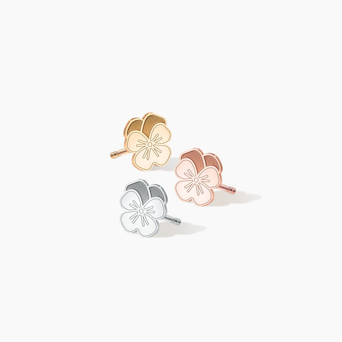 Pansy Flower Earrings