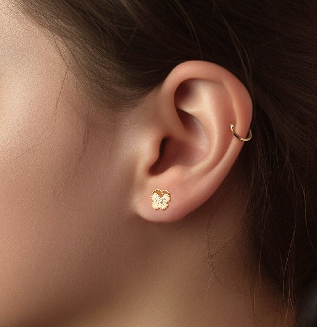 Pansy Flower Earrings